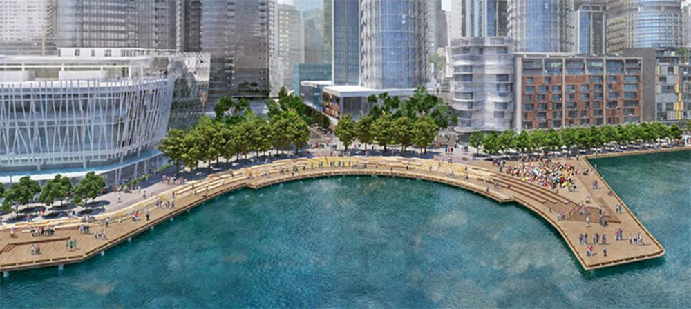 An expanded waterfront walkway and a public pier will feature / Barangaroo Delivery Authority