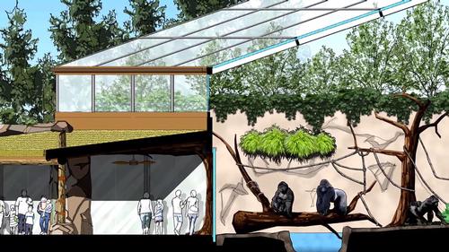 The large indoor space will act as a giant greenhouse, around the same size as the existing outdoor area