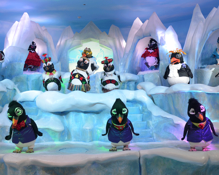 Sally's new animation features life sized penguins