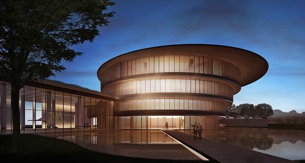 The circular shape was inspired by ancient Chinese philosophy that the sky is round The circular shape was inspired by ancient Chinese philosophy that the sky is round