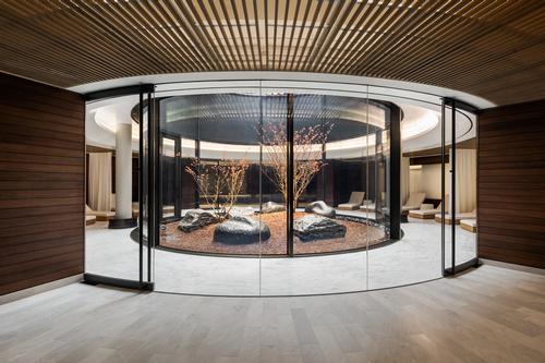 the building's spa will be focussed around a tranquil courtyard and a relaxation garden
