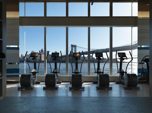 The building's gym will provide views of New York Harbour