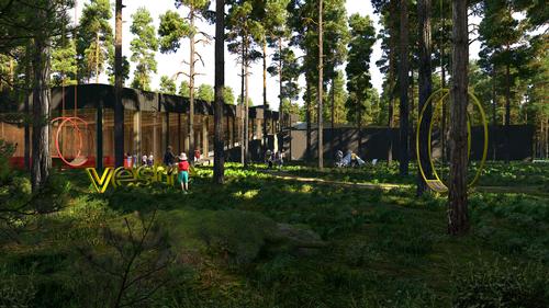 The area around the factory will be kept open to the public. Hiking and camping will be encouraged / Vestre/Bjarke Ingles Group