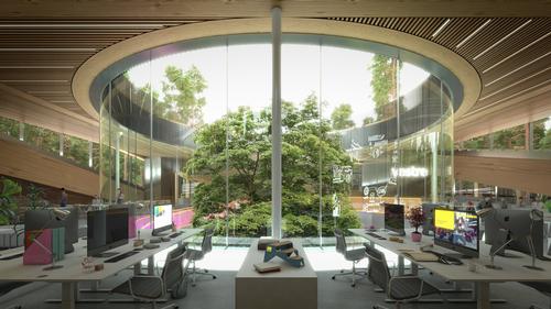 Windows with minimal energy loss and an advanced energy supply system are part of a bid for BREEAM Oustanding status / Vestre/Bjarke Ingles Group