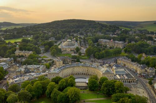 Buxton is renowned for its natural mineral waters which have historically been used for hydrotherapy / Buxton Crescent Hotel