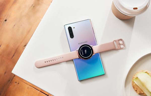 The Samsung watch connects with the Samsung phone to drive health behaviours