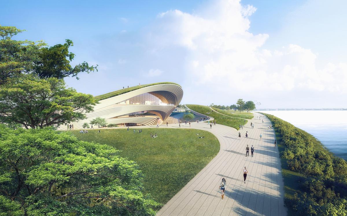 The concept uses paths as a metaphor for retracing the legacy of Singapore's founders / Kengo Kuma & Associates + K2LD Architects
