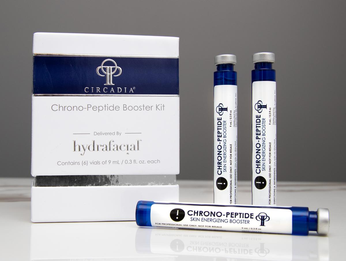 HydraFacial offers two of Circadia's signature treatments, the Chrono-Peptide Booster and the ProTec Plus Booster / 