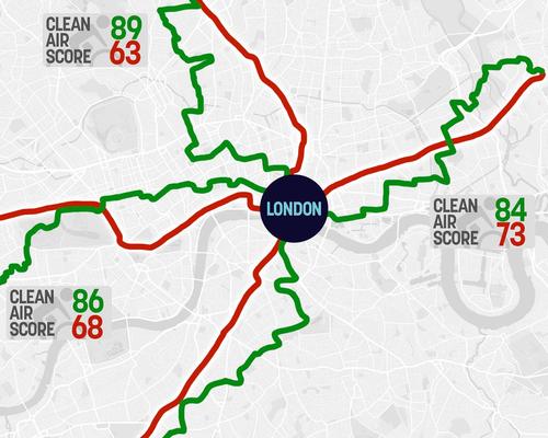Tenzing's Clean Air Tracker gives users a live Air Quality Score for their route
/ Tenzing Natural Energy