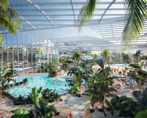 Therme Manchester is a £250m (US$333m, €274.3m) waterpark and spa project scheduled to be completed in 2023 / Therme Group