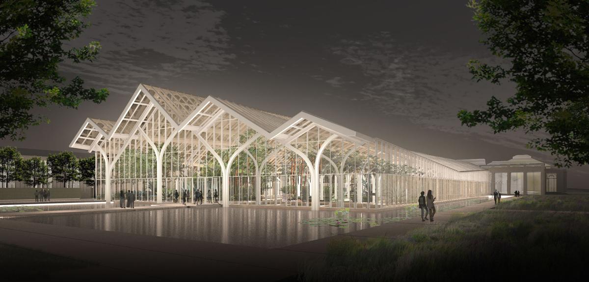 The new West Conservatory will be built based on the 19th century tradition of glasshouses / Longwood Gardens