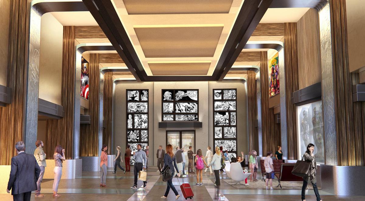 The hotel has been designed as a New York art gallery / Disney/Marvel The hotel has been designed as a New York art gallery / Disney/Marvel