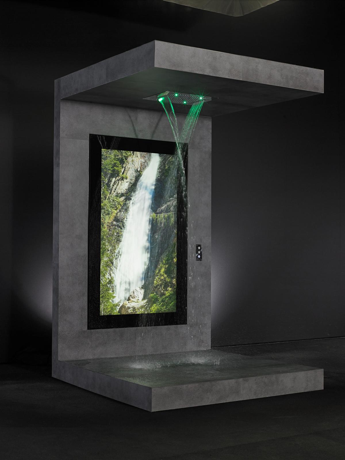 With the activation of the shower programmes, corresponding nature visuals start simultaneously on the screen / 