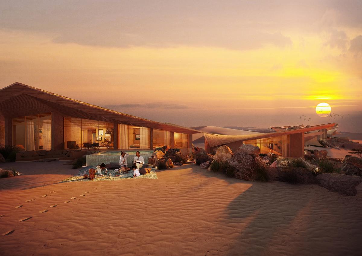 A rendering of the project's upcoming Six Senses Southern Dunes, The Red Sea resort / The Red Sea Development Company