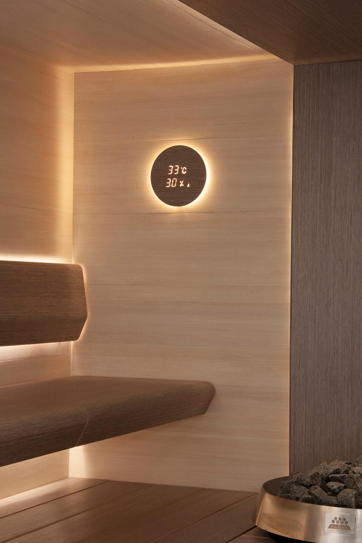 Aspectu has been designed to integrate seamlessly into saunas with a sleek discrete design