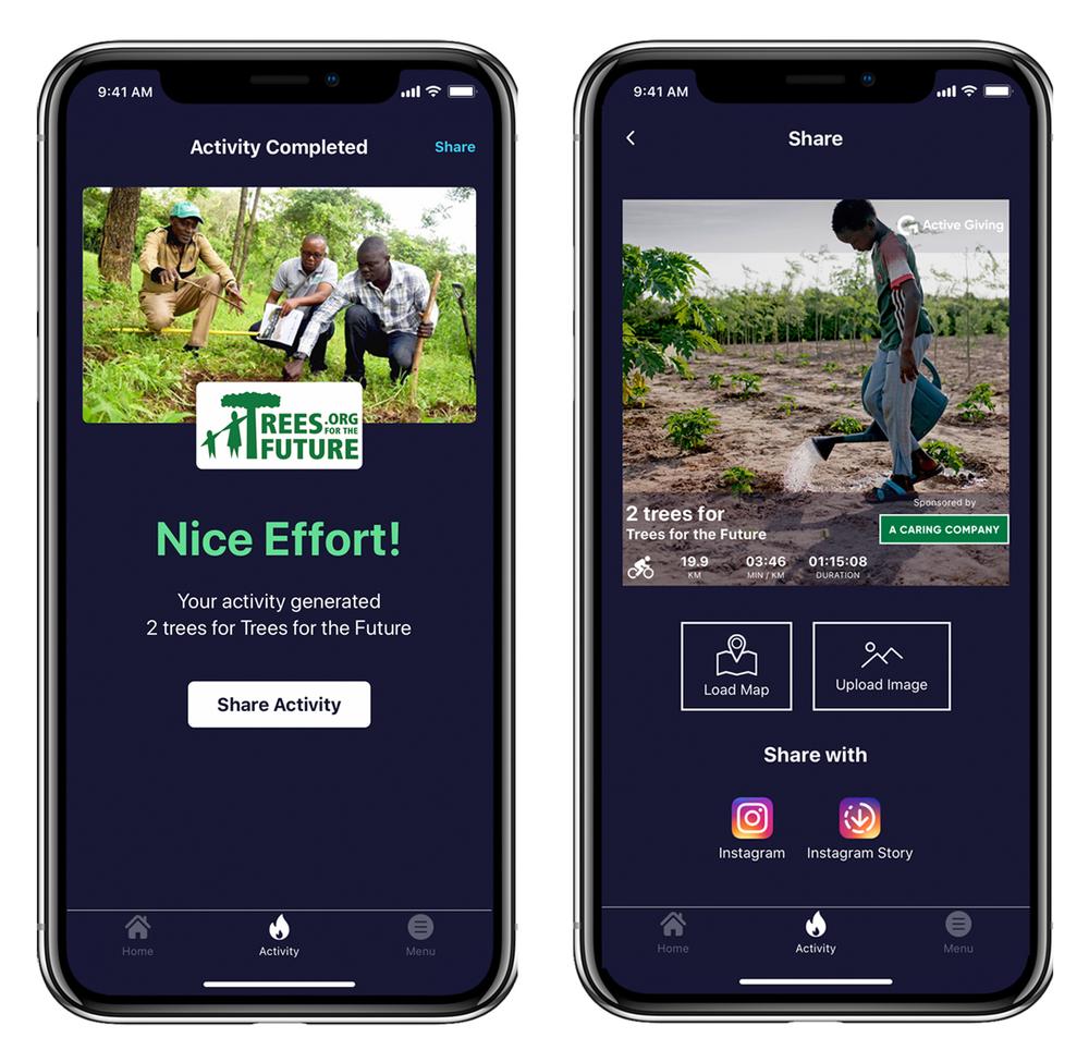 The Active Giving app connects users with environmental projects / © Active Giving