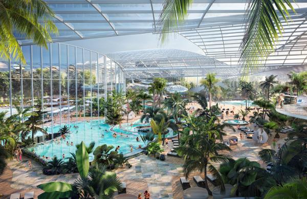 The 28-acre Therme Manchester resort is due to open in 2023 / Therme Group