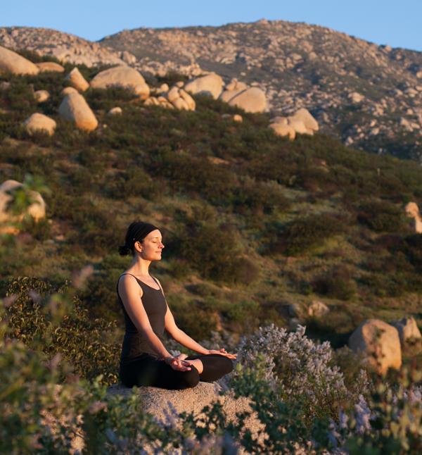 Deborah advocates meditation / Rancho La Puerta