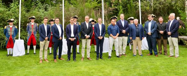 Richard Sneed, principal chief of the Eastern Band of Cherokee Indians (centre wearing navy shirt), during a visit to Puy du Fou France in 2021 / Photo: PUY DU FOU
