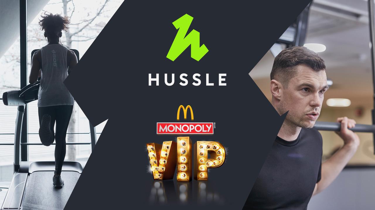 The campaign saw Hussle offer fitness-based prizes as part of the annual McDonald's Monopoly promotion / Hussle