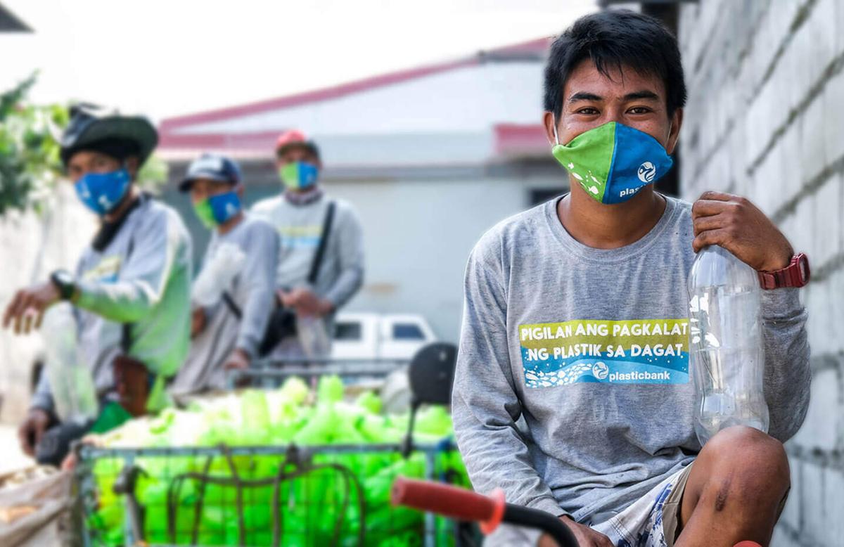 Plastic Bank collectors exchange ocean-bound plastic for bonuses that provide access to basic family necessities, like food, cooking fuel, school fees and health insurance / 