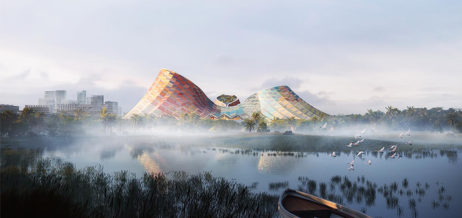 Heatherwick's inspiration for the design of the building came from the volcanic landscape / Devisual/Heatherwick Studio