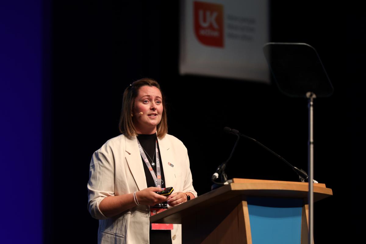 Hattie Jones, UK Active's head of consumer engagement, at Active Uprising 2022 / UK Active