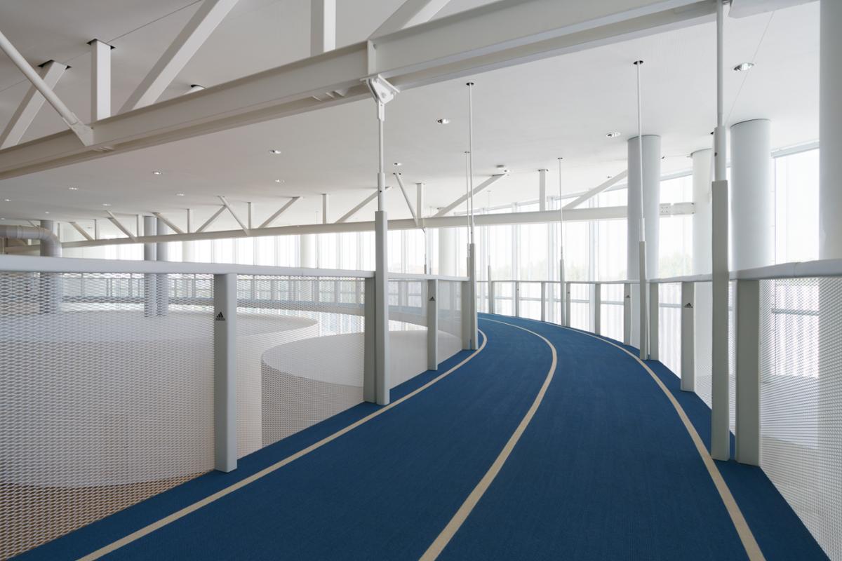The 160m indoor running track at Bocconi University, Milan / Virgin Active
