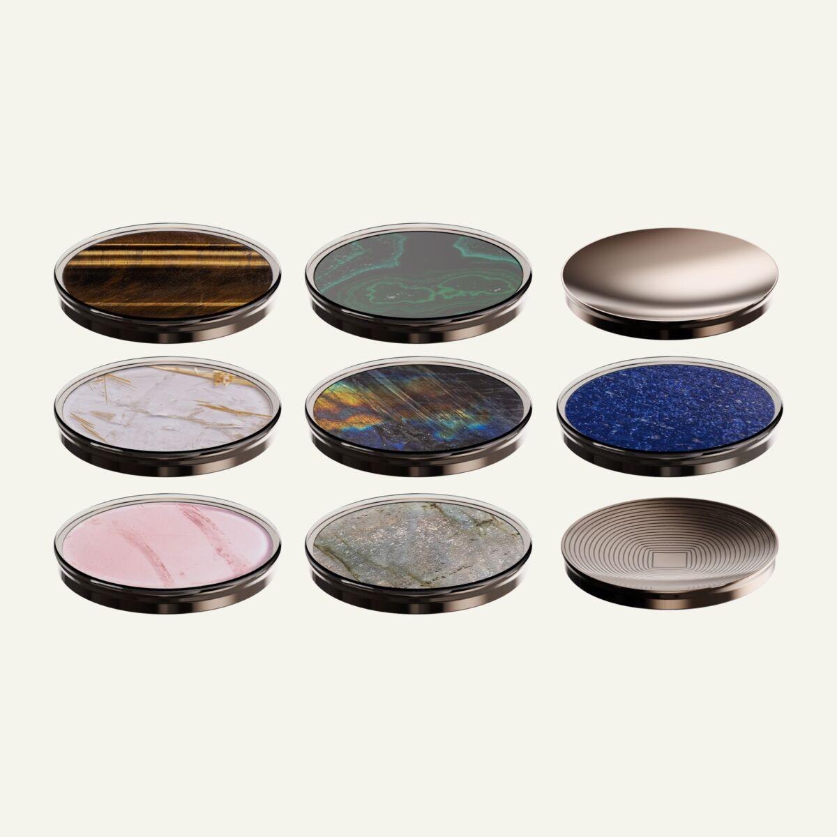 Users can choose from a range of gemstones for their screenless wearable / Nowatch