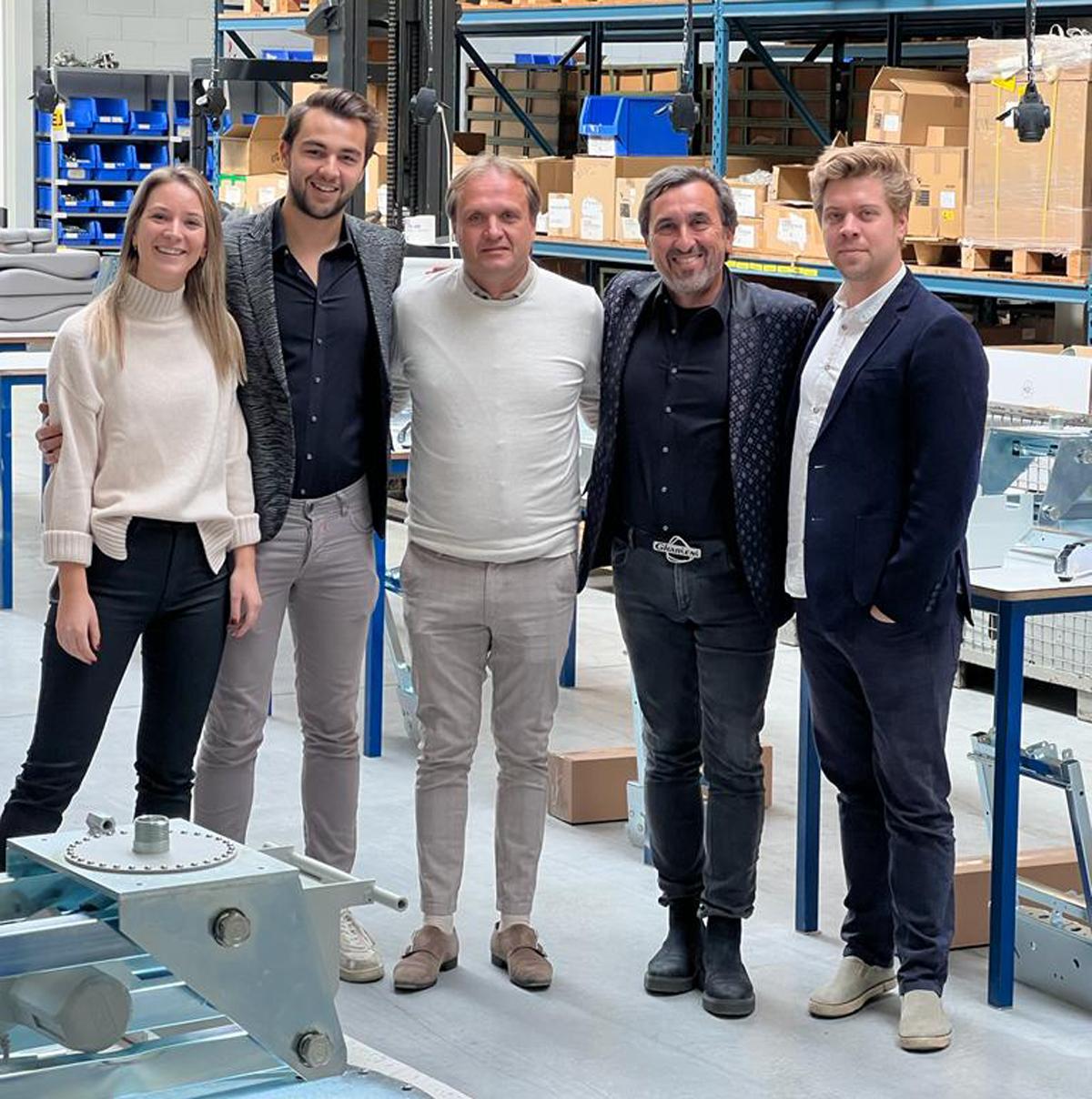 From L to R: Andrea Westerwoudt, Bentlon GM; Elias Gharieni, general operations Gharieni Germany; Ramon Spitters, CEO and director Dancohr; Sammy Gharieni, CEO and founder of Gharieni; and Manu Swevers, GM of Gharieni Netherlands / Gharieni Group