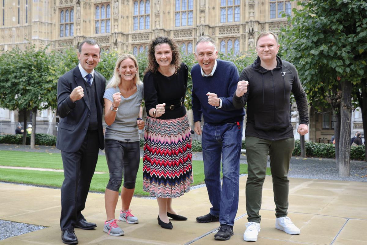 (L to R) Alun Cairns MP, Kim Leadbeater MP, Wendy Chamberlain MP, Nick Smith MP and Huw Edwards, CEO of UK Active / UK Active