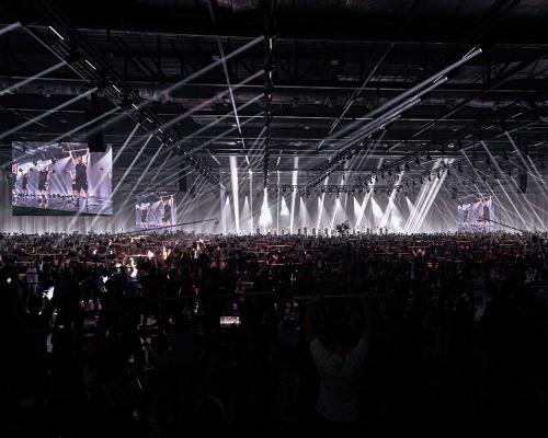 Held at London’s ExCeL Arena, the festival was the first fitness event to be filmed fully in virtual reality (VR) Credit: Les Mills