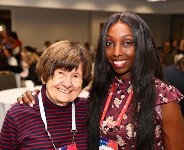 Spa education veteran Mary Tabacchi (left) with Judith Nduati – the winner of this year’s student competition / photo: Global Wellness Summit 2023