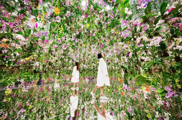 The Floating Flower Garden at teamLab Planets in Tokyo / Photo: teamLab, Floating Flower Garden: Flowers and I are of the Same Root, the Garden and I are One © teamLab