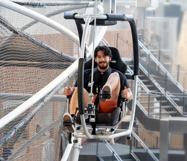 Aerial bikes are an innovative way for members to exercise / photo: kinezis