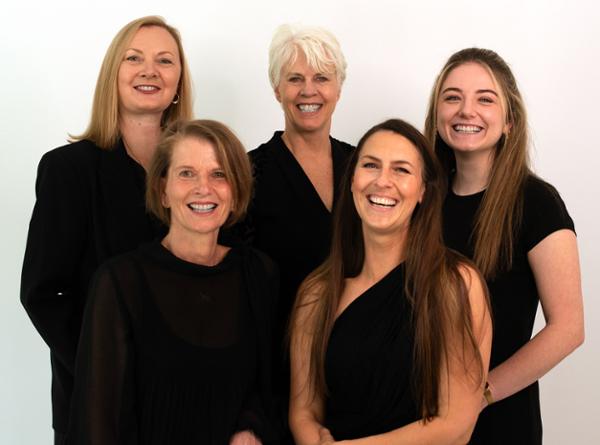 The Spa Business team. From top left: Jane Kitchen, Liz Terry, Megan Whitby. Seated: Astrid Ros and Katie Barnes / photo: Jack Emmerson