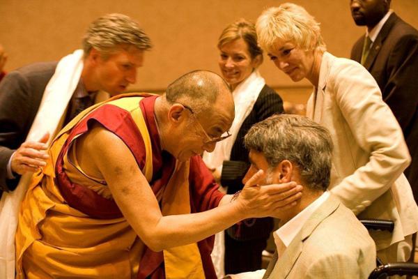 Lynne and Augie Nieto with the Dalai Lama in 2006 in San Francisco, following a trip to Tibet / Photo: Augie’s Quest