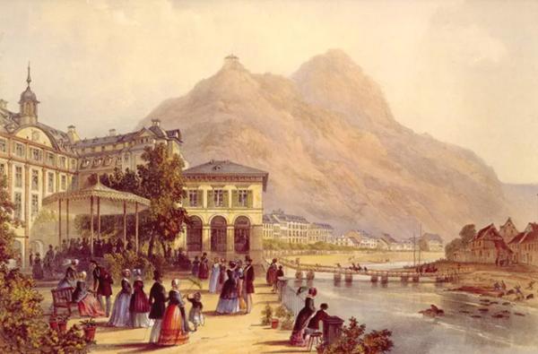 Spa towns such as Bad Ems had planned promenades frequented by the rich and famous / photo: Museum and City Archives Bad Ems