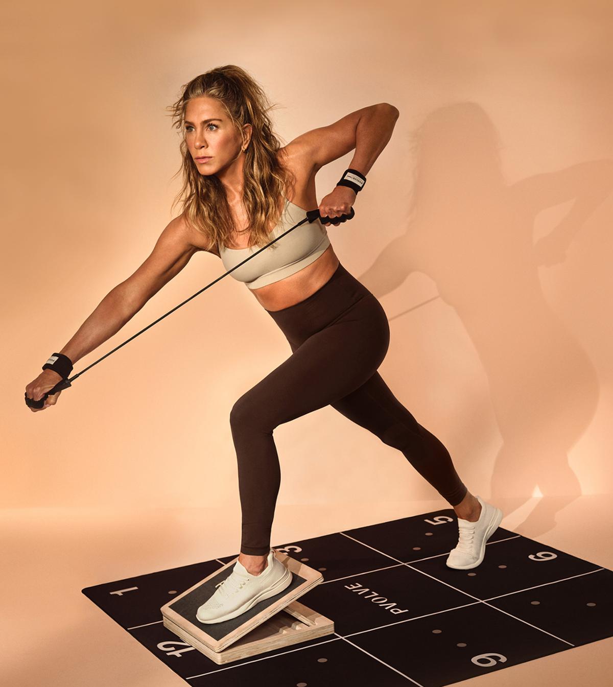 Some of Aniston’s favourite workouts are done on the P.volve Precision Mat / photo: p.volve/jennifer aniston/Zoey Grossman