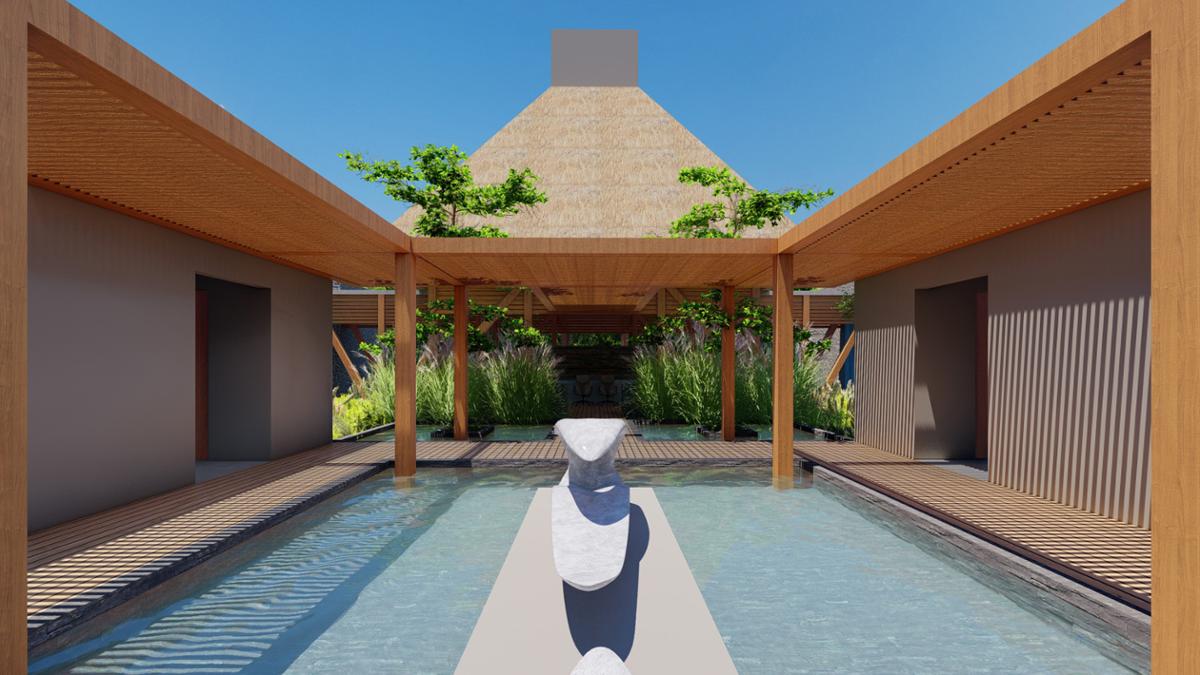 The spa will be anchored by a sensory relaxation room surrounded by an organic herbal garden and an outdoor area offering a range of thermal and hydrotherapy experiences / Mestre & Mestre Spa & Wellness Consultants 