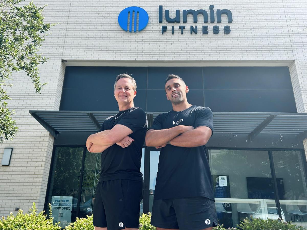 Former Gold’s Gym CEO, Brandon Bean (left) with co-founder Omeed Shams / Lumin Fitness
