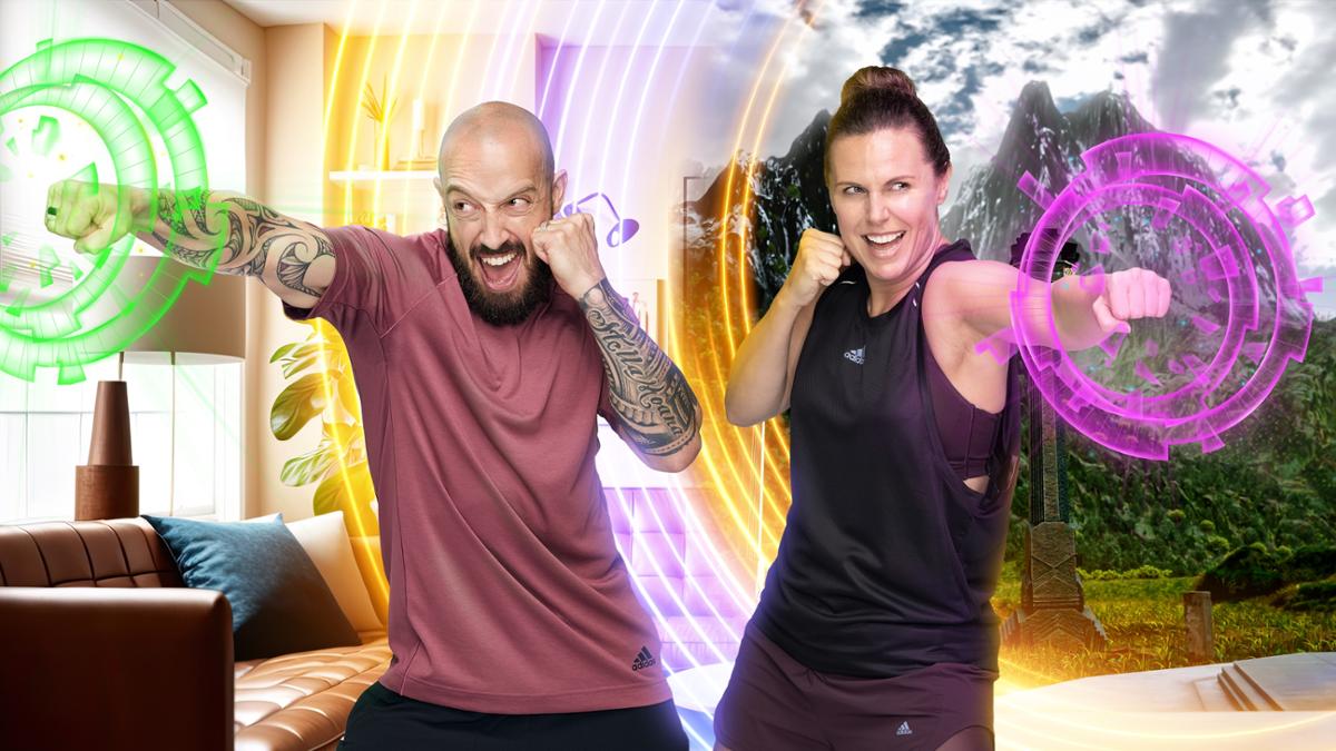 Les Mills programme directors, Dan Cohen and Rachael Newsham, have created 25 workouts for Bodycombat XR in Mixed Reality / Les Mills