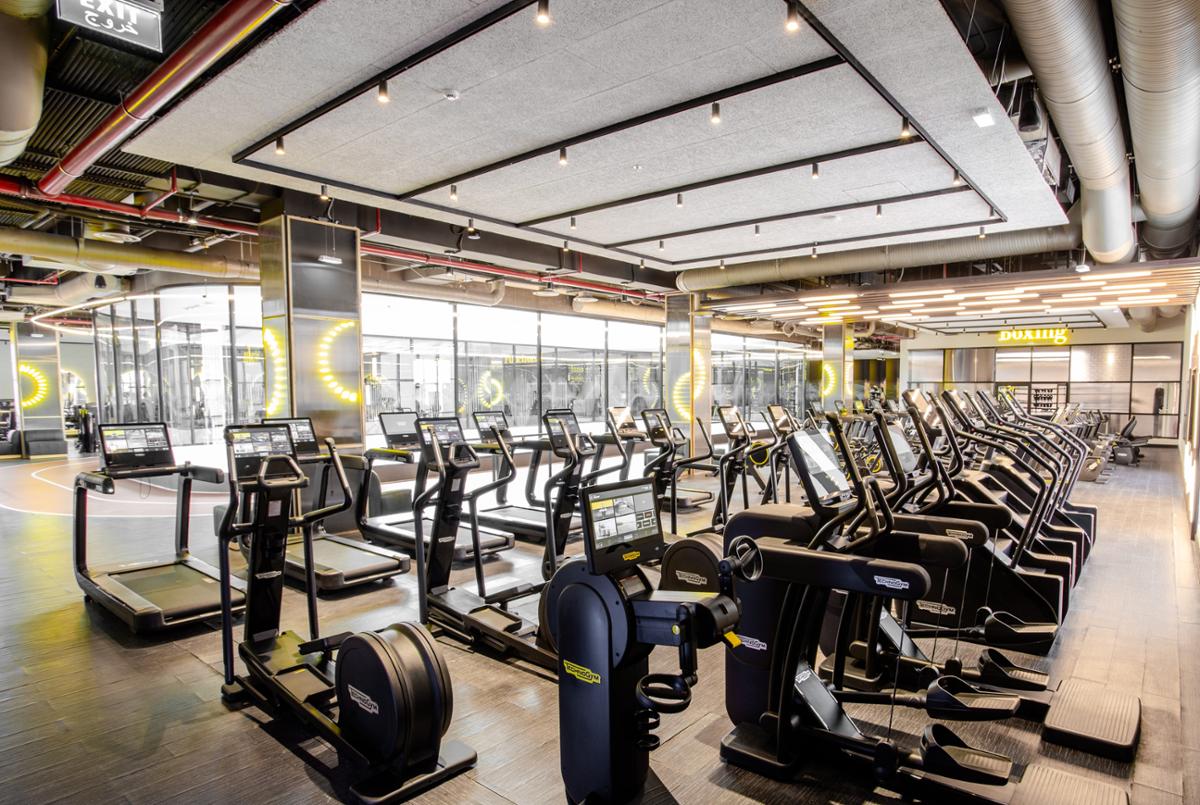 The gym at Optima, with equipment by Technogym / Armah Sports