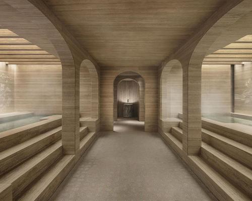 The spa will channel a bygone Roman feel and feature walls embellished with a bas-relief inspired by the myth of Daphne and Apollo / Six Senses
