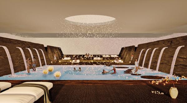 The ‘cold with joy’ spa concept combines different forms of water, including falling snow / photo: Giuliana Salmaso 