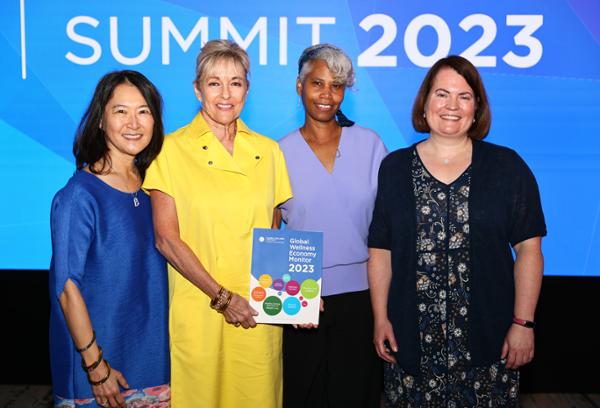 Yeung (left) and Johnston (right) with Susie Ellis and Tonia Callender / GWS