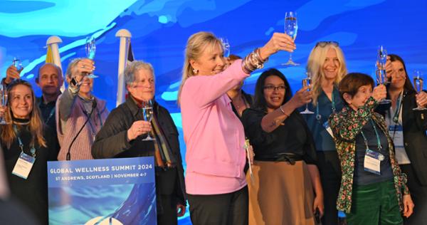 Ellis and the GWS board in a much-deserved closing toast / photo: Global Wellness Summit 2024