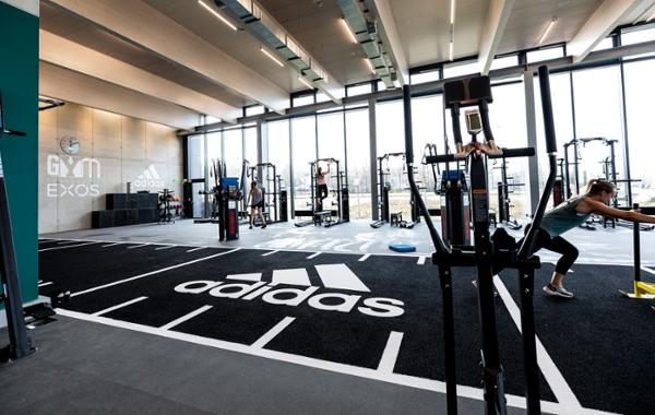 Fusion flooring is recyclable and designed for a long lifecycle / photo: BLK BOX / Adidas