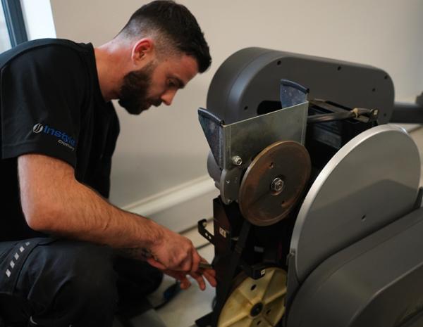 A ServiceSport UK engineer carries out essential repairs / photo: Servicesport