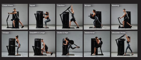 The full range of Teca’s StandUp line spans 10 machines / photos: Physical Company/Teca Fitness
